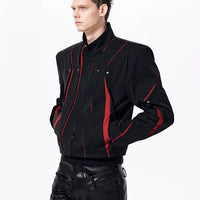 Structured Stand Collar Short Zip Jacket