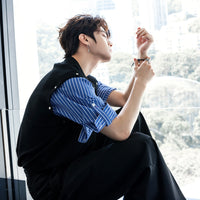 Detachable Striped Short Sleeve T-shirt