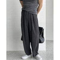 Drawstring Drape Pleated Pants