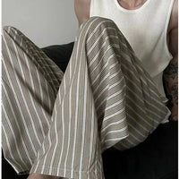 Striped Wide-Leg Casual Pants