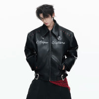 سترة دراجة نارية من جلد صناعي 