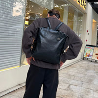 Sac à dos en cuir rétro de grande capacité 