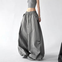 Wide Leg Drawstring Paratrooper Cargo Pants