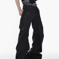 High-Waisted Pleated Flared Pants