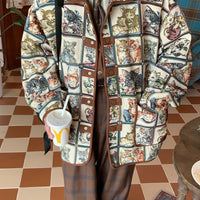 Vintage Cat Print Jacket