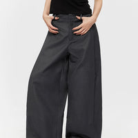 Pantalones de pierna ancha sueltos de cintura alta 