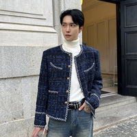 Braided Round Neck Tweed Jacket