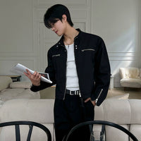 機能的スタンドカラーショートジャケット 