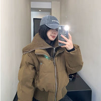 Veste rembourrée à revers en fausse fourrure à deux pièces 