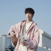 سويت شيرت بقلنسوة بسحاب مزخرف 