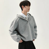 ニットフード付きプルオーバーカジュアルスウェットシャツ 