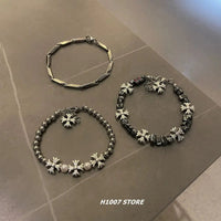 Splicing Cross Flower Beaded Bracelet