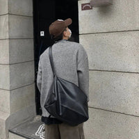 Grande Bolsa de Couro Transversal 