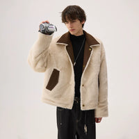 معطف شتوي من الدينيم بالفرو الاصطناعي القابل للعكس 