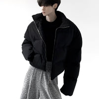 Minimalist Stand Collar Puffer Jacket