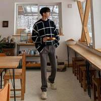 Suéter de Lã Xadrez 