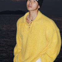 Pull en tricot rétro à bandage 