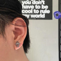 Boucles d'oreilles en croix ovales 