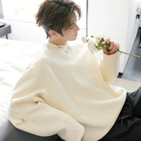 Sweatshirt à col rond en métal de style basique 