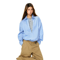 Faux Two-Piece Striped Long Sleeve Shirt