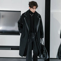 معطف بطبعة باتشورك مزيف من قطعتين بطول متوسط 