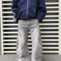 Vintage Washed Wide-Leg Cargo Pants