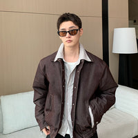 Giacca Harrington in cotone patchwork con colletto a righe 