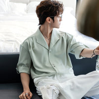 Cuban Collar Button-Down Shirt