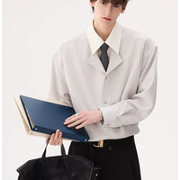 Chemise à col en deux pièces résistante aux plis 