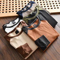 Color Block Round Neck Bottoming Shirt