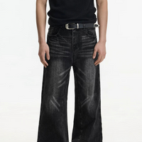 Yırtık Geniş Paça Fırfırlı Jean Pantolon 