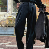 Pantalons décontractés à taille élastique et jambes larges 