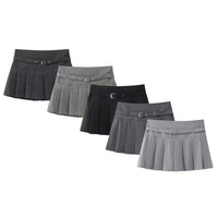 تنورة قصيرة مطوية مع حزام 