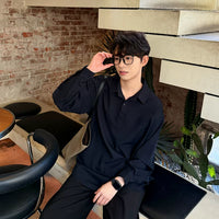 Camisa Pullover de Manga Longa Minimalista 