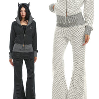 Set di pantaloni tuta a righe a pois 