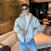 Cappotto invernale con cappuccio foderato in pile reversibile 