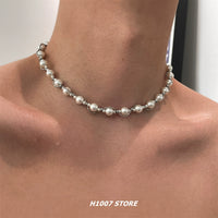 Pearl Beaded Winding Chain Necklace