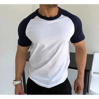 Raglan Contrast Color Round Neck T-shirt