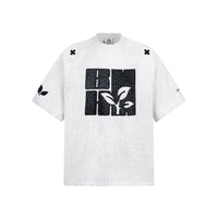 Bol Kesim Nakışlı Grafik Kapüşonlu Tişört 