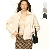 Stand Collar Short Zip-Up Coat