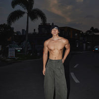 بنطلونات كاجوال واسعة الساق بتصميم ريترو مفكك 