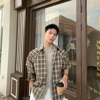 Retro Plaid Long Sleeve Casual Shirt