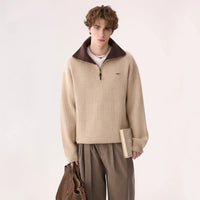 Yarım Fermuarlı Ribana Örgü Kazak 