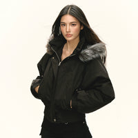 Faux Fur Collar Cotton Jacket