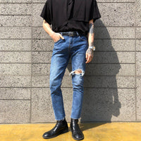 Jeans rasgados estirados 