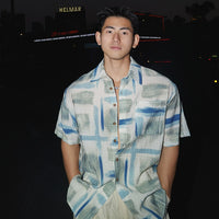 Abstrakter Graffiti-Druck Kurzarmhemd 