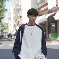 تي شيرت بأكمام راجلان طويلة ملونة 