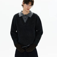 Sahte Katmanlı Yaka Örgü Kazak 