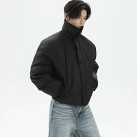 سترة بومبر بطبقتين وياقة قائمة 