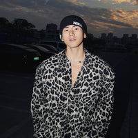 Camisa de Botão Relaxada com Estampa de Leopardo 